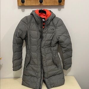 The North Face Charcoal and pink Hooded Jacket